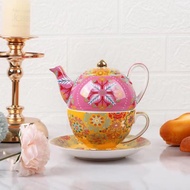 Australia T2 Colorful Child-Mother Pot Gold-Plated Bone China English Afternoon Tea Household Teapot