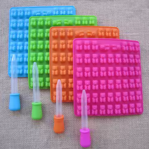 53 Cavity Silicone Gummy Bear Chocolate Mold Candy Maker Ice Tray Jelly Moulds for Kids Ice Cream Mo