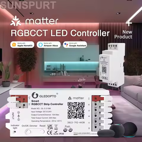 Matter WLED32 WiFi LED Strip Light RGBCCT Led Driver Smart APP Voice Control Tuya Zigbee Controller