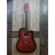 BGS D-41 41" Inch Red AC Acoustic Guitar with Neck iron rod Taylor Yamaha F310 Epiphone Gibson Fender LTD Martin