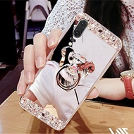 For Huawei Y3 Y5 Y6 2017 Y9 Y7 prime 2018 2019 Case Mirror Crystal case Ring phone cover mate 20 30