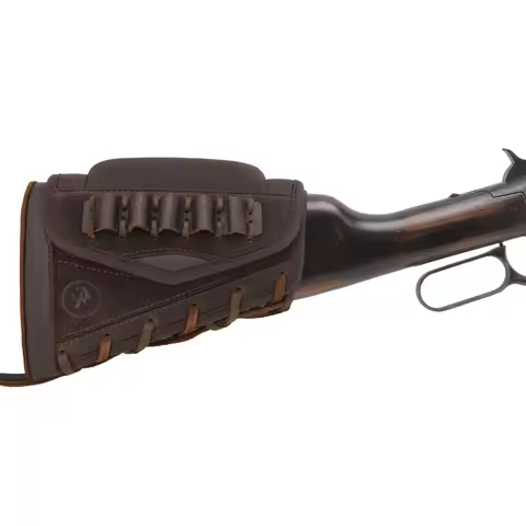 Ambidextrous Suede Leather Rifle Ammo Holder Buttstock Shotgun Cheek Rest Riser for .30/30 .30/06 .2