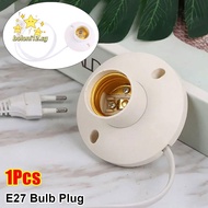 BOLONI12 1Pcs E27 Bulb Plug, Plastic EU Standard LED Lamp Holder,  With Cable Base Dome Socket For T