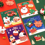 Penlab 4pcs Merry Christmas Memo Pad Self-adhesive Cartoon Post Notes Diary Stickers Party Gift Clea