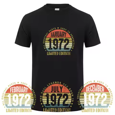 December Of 1972 T shirt September October November Tops Short Sleeve January February March April M