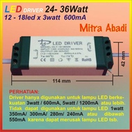 LED Driver 12-18x3 Watt 600 mA Plastic Casing