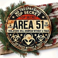 HELLOYOUNG Vintage Metal Wall Art Area 51 Decor Retro Tin Sign For Home Gift