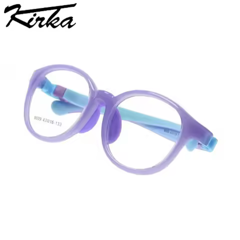 Kirka Kids Eyeglasses Frames Light Purple Children Glasses TR90 Flexible Myopia Soft Optical Frame K