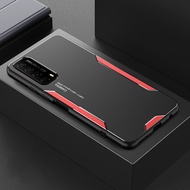 LANLIN untuk Huawei Y7A telefon kes logam Frosted kembali Shell Soft TPU Frame Casing Ultra-nipis An