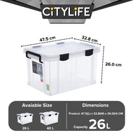 Citylife 26L to 40L Hercules Anti-Humidity Multi-Purpose Stackable Strong Storage Container Box X-637172