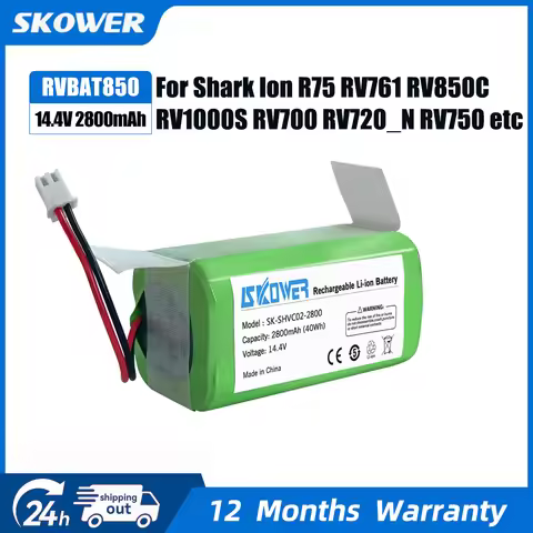 SKOWER RVBAT850 Battery for Shark Ion Robot RV1001AE R75 R85 R761 RV850 RV1000S RV1000VL RV700_N RV7