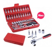 46pcs Chrome Vanadium Socket Set Tool Box Set Ratchet Spanner Wrench Set Spanar Skru Driver Set Auto