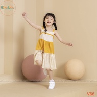 Alber V66 baby girl dress with 2 yellow floral straps