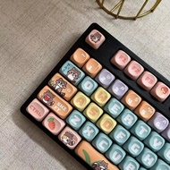 MK870 Three-Mode Mechanical Keyboard White Transparent Wireless 2.4G Bluetooth Wired Girl Cartoon MA