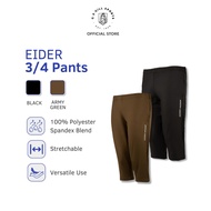 Eider 3/4 Pants for Men Quick Dry Futsal Pants 100% Polyester Spandex Stretchable - Black & Army Gre