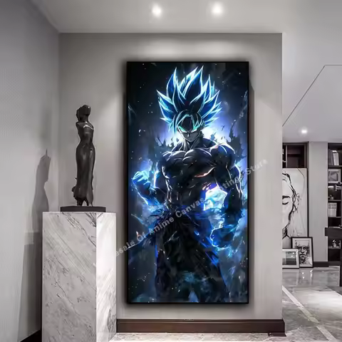 Dragon Ball Hanging Painting Sun Wukong Super Saiyan Super Blue Free Extreme Art White God Anime Dec