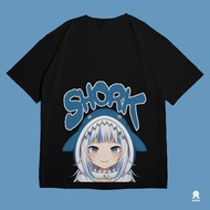 T-Shirt Sikat Kapas 24s GAWR GURA SHORK SHARK Hololive Holo EN MITOS Vtuber Baju Antihero Jepun