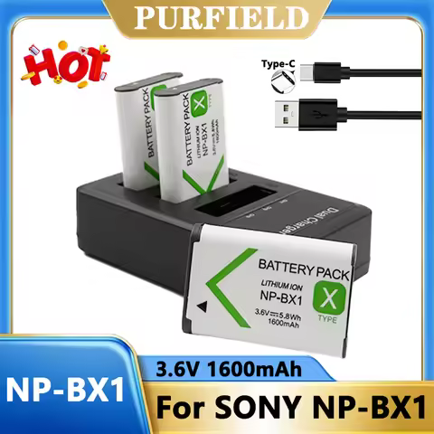 PURFIELD For SONY NP-BX1 np bx1 Battery For Sony FDR-X3000R ZV-1 RX100 M7 M6 AS300 HX400 HX60 WX350 
