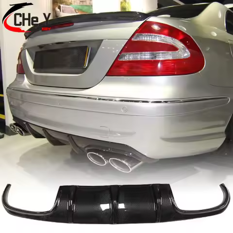 Rear Bumper Diffuser Lip For Mercedes-Benz W209 CLK320 CLK63/CLK55 AMG 2004-2007 Carbon Fiber Car Ex