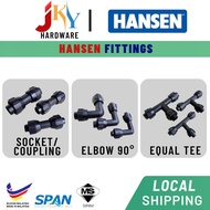 HANSEN Fittings Connector System HDPE Poly Pipes Nylon 6 Elbow 90° Tee Socket Coupling SPAN MS SIRIM 20mm 25mm 32mm