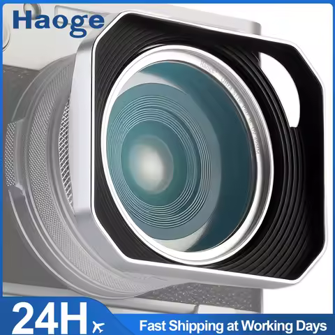 Haoge Square Metal Lens Hood for Fujifilm X100VI Fuji X100V X100F X100T X100S X70 Fuji Photo Camera 