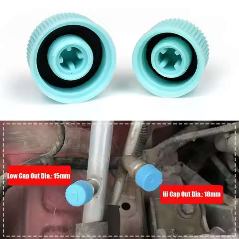 2pcs AC A/C System Valve Cap Cover A/C High Low Side Valve Core Service Port Dust Cap Set Replacemen