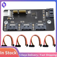 PCI-E to Four-Way SATA3.0 6Gbps High-Speed  Interface Expansion Card Supports CM4 with  Cable