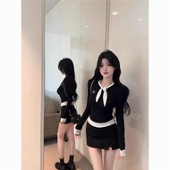 jacket woman autumn jacket woman winter jacket woman High-End Women's Long Sleeve Polka Dot Bow-Tie 