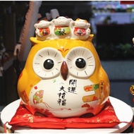 9 inch safe and lucky owl lucky cat ceramic piggy bank store opening lucky home decoration
