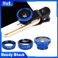 KDFH- 3 in 1 Mobile Phone Fish Eye Super Wide Angle Macro Camera Lens Kit with Clip