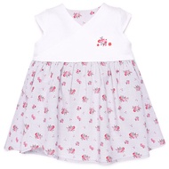 Pinwheel dress with blue and white flowers 3Y