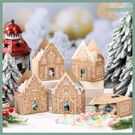 [WX] Christmas Gingerbread House Gift Box Small Christmas Candy Boxes for Cookies Chocolates Treats 