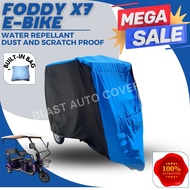 FODDY X7 E-BIKE WITH BACK PASSENGER SEAT COVER HIGH QUALITY - WATER REPELLANT SCRATCH AND DUST PROOF - BUILT IN BAG