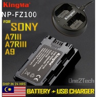 🔋Ready Stock📸 Sony A7iii NP-FZ100 Compatible Kingma NPFZ100 Battery USB Charger A7m3 A73 A7RIII A9 M