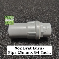 Straight Pipe Thread Socket 25mm x 3/4 Inch Straight Pipe Thread Socket 3/4 inch to 25mm Pipe Thread