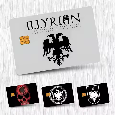 Albania Albanians Flag Card Stickers Credit Card DIY Card Protector Stickers Waterproof Film Skin Co