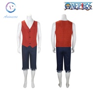 One Piece Season 1 Luffy Adult Costume with Shirt Pants Belt Hat for Monkey D. Luffy Cosplay Costume