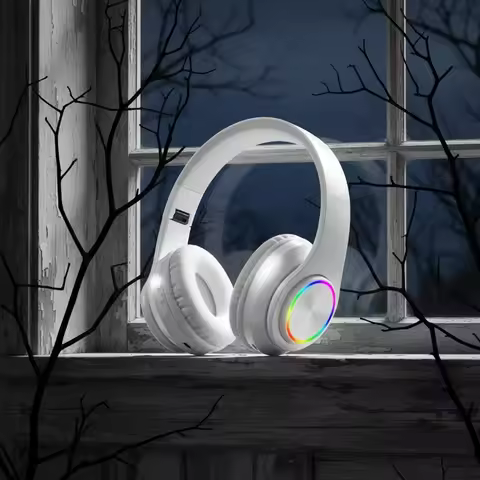 Bluetooth Headphones RGB Lighting Noise Cancellation Foldable Headsets Over Ear Stereo HIFI Sports H