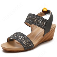 VRAIEMODE Women Wedge Sandals Hollow Wedge Slide Lightweight Non-slip Beach Shoes Sandals Soft Elast