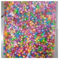 1 Pound Colorful Transparent Flat Round Beads Sequins White Alphabet 6MM