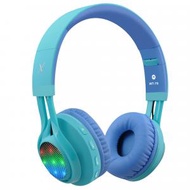 Riwbox - WT-7S 可摺頭戴式LED閃燈藍牙無線耳機 藍色 兒童 學習耳機