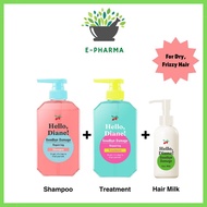 MOIST DIANE Hello, Diane Goodbye Damage Shampoo 400ml + Treatment 400ml + Hair Milk 120ml  - For Dry