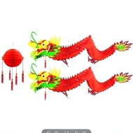 【In stock】2Pcs Chinese New Year Red Dragon with Ball Hanging Decoration Waterproof Plastic 3D Lanter