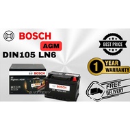 [Installation Provided] Bosch AGM DIN105 LN6 Auto Start Stop Car Battery Bateri Kereta OEM Brand for