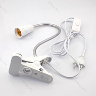 Flexible 360 Degrees Desk Lamp Holder E27 Base Socket Clip-On Cable with On Off Switch for Home Plan