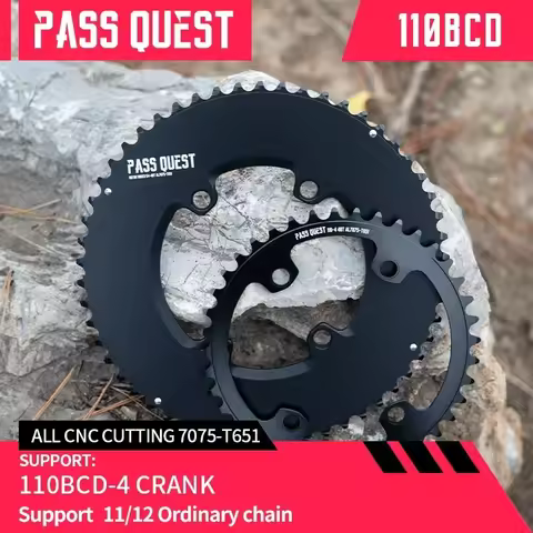 PASS QUEST 110BCD Double Chainring 46T-33T/48T-35T/50T-34T/52T-36T/53T-39T/54T-40T Chainwheel for RO