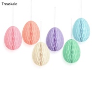 TREA 6Pieces Colorful Eggs Ornament Decorative Eggs Pendant For Spring Holiday Party