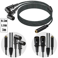 6.3mm Female to Dual XLR Male Y-Type Audio Cable|TRS Stereo to Canon One Point Two Balanced Audio Ca