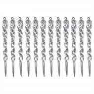 【Free Shipping】12PCS ตกแต่งคริสต์มาสจำลอง Ice Xmas Tree แขวนเครื่องประดับ Fake Icicle Props X-Mas Tr