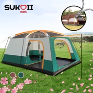 SKOI 8-12 Person Large Camping Tent Waterproof Outdoor Camping Tent With 2 Bedroom Compartment
